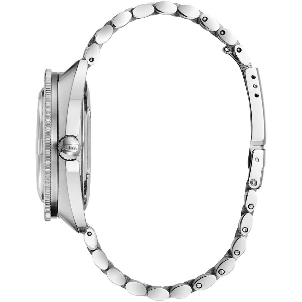 Bulova Devil Diver Oceanographer 98B320 analog herrklocka med blå urtavla och armband i rostfritt stål