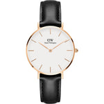 Daniel Wellington Petite Sheffield DW00100174 analog damklocka med vit urtavla och armband i läder