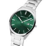 Bering Ultra Slim 17240-708 analog herrklocka med grön urtavla och armband i titan