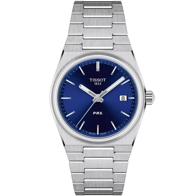 Tissot prx T137.210.11.041.00 analog herrklocka med blå urtavla och armband i rostfritt stål