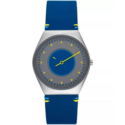 Skagen Grenen Solar Halo Ocean SKW6873 analog herrklocka med grå urtavla och armband i läder