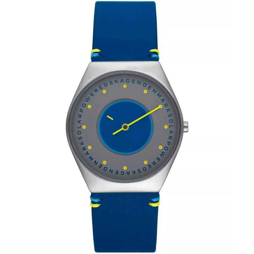 Skagen Grenen Solar Halo Ocean SKW6873 analog herrklocka med grå urtavla och armband i läder