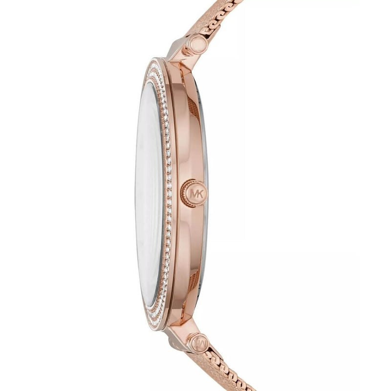 Michael Kors MK4519 analog damklocka med vit urtavla och armband i rostfritt stål
