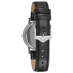 Bulova Classic Crystal 96L246 analog damklocka med svart urtavla och armband i läder