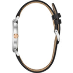 Bulova Dress 98B254 analog herrklocka med vit urtavla och armband i läder