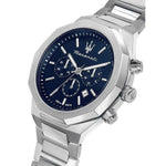 Maserati Stile R8873642006 analog herrklocka med blå urtavla och armband i rostfritt stål