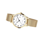 Bering Titanium 18634-334 analog damklocka med vit urtavla och armband i rostfritt stål