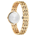 Citizen Eco Drive EM0993-82X analog damklocka med rosa urtavla och armband i rostfritt stål