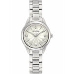 Bulova Diamond 96P219 analog damklocka med silver urtavla och armband i rostfritt stål