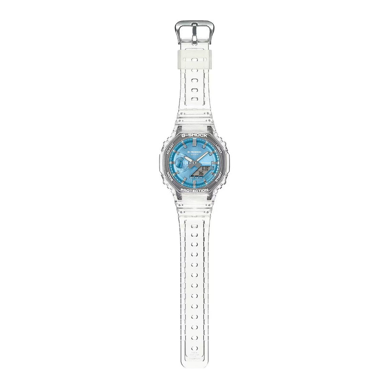 Casio G-Shock Classic GA-2100BM-7A2ER ana-digi herrklocka med blå urtavla och armband i resin