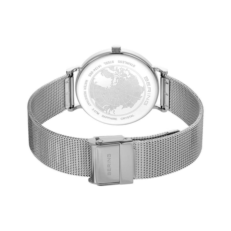 Bering Classic 14134-005-GWP analog damklocka med turkos urtavla och armband i rostfritt stål