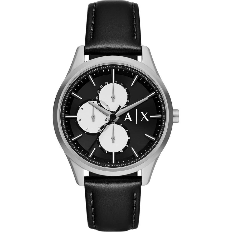 Armani Exchange AX1872 analog herrklocka med svart urtavla och armband i läder
