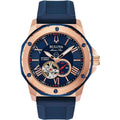 Bulova Marine Star 98A227 analog herrklocka med blå urtavla och armband i silikon