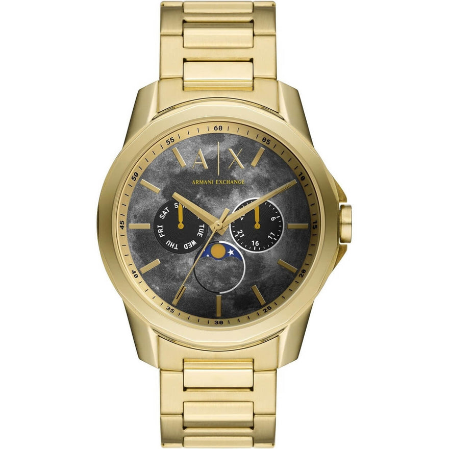 Armani Exchange Banks AX1737 analog herrklocka med grå urtavla och armband i rostfritt stål