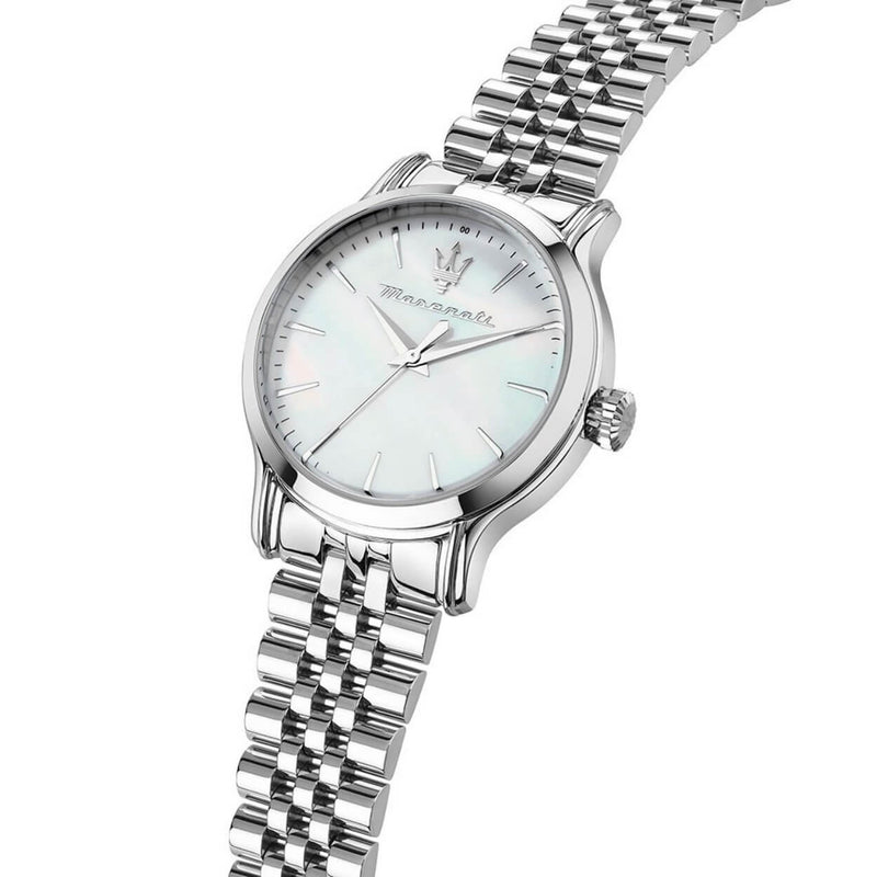 Maserati Epoca R8853118521 analog damklocka med vit urtavla och armband i rostfritt stål