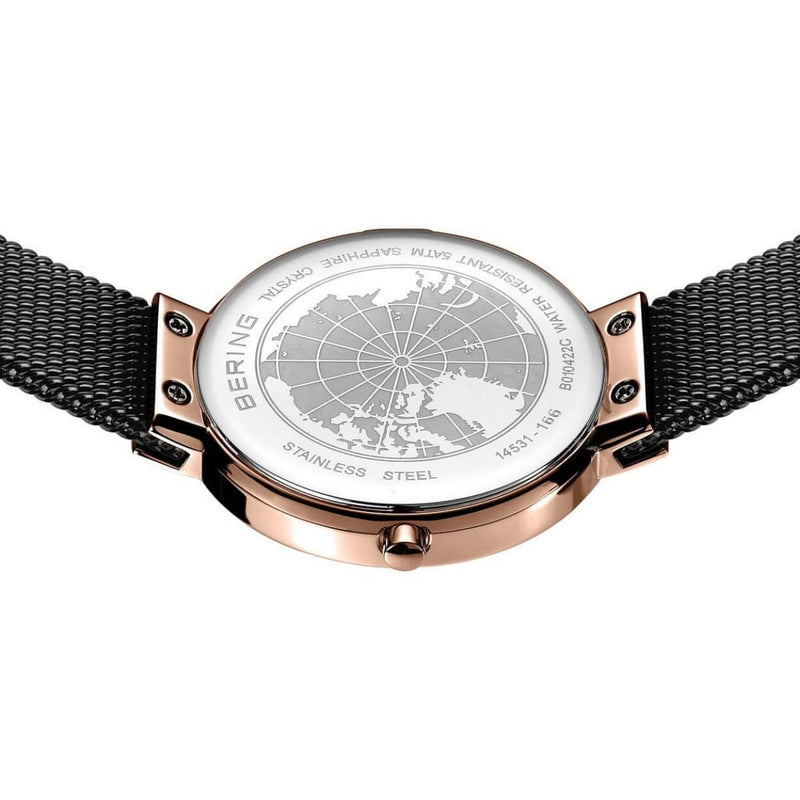 Bering Classic 14531-166 analog damklocka med svart urtavla och armband i rostfritt stål