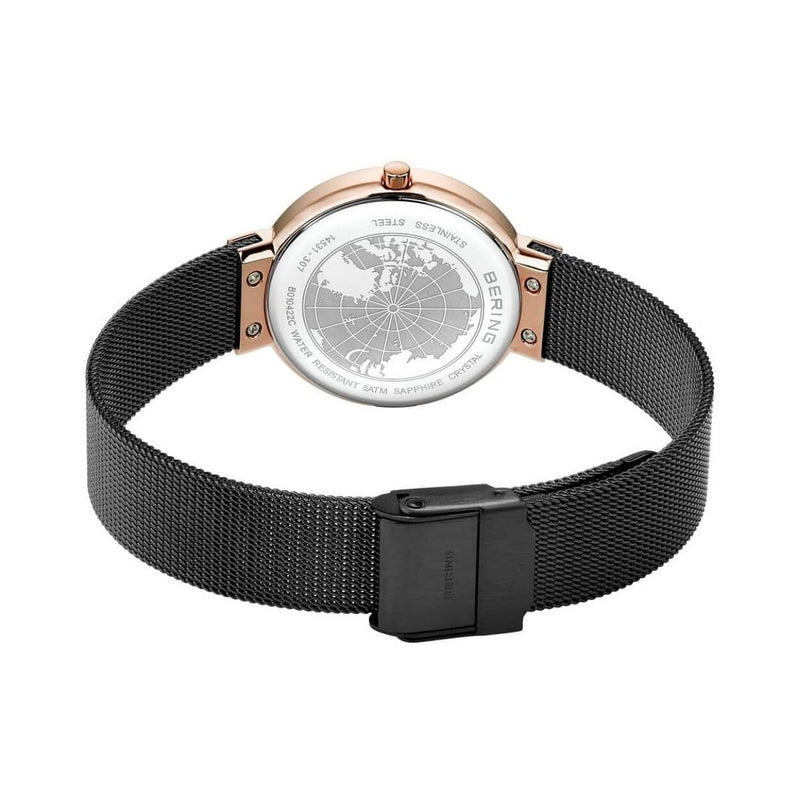 Bering Classic 14531-166 analog damklocka med svart urtavla och armband i rostfritt stål