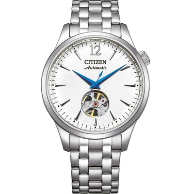Citizen Classic NH9131-73A analog herrklocka med vit urtavla och armband i rostfritt stål