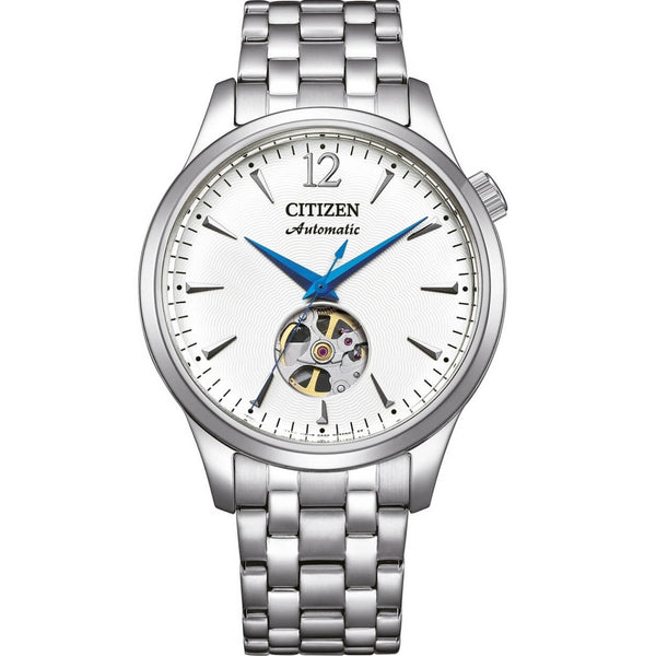 Citizen Classic NH9131-73A analog herrklocka med vit urtavla och armband i rostfritt stål
