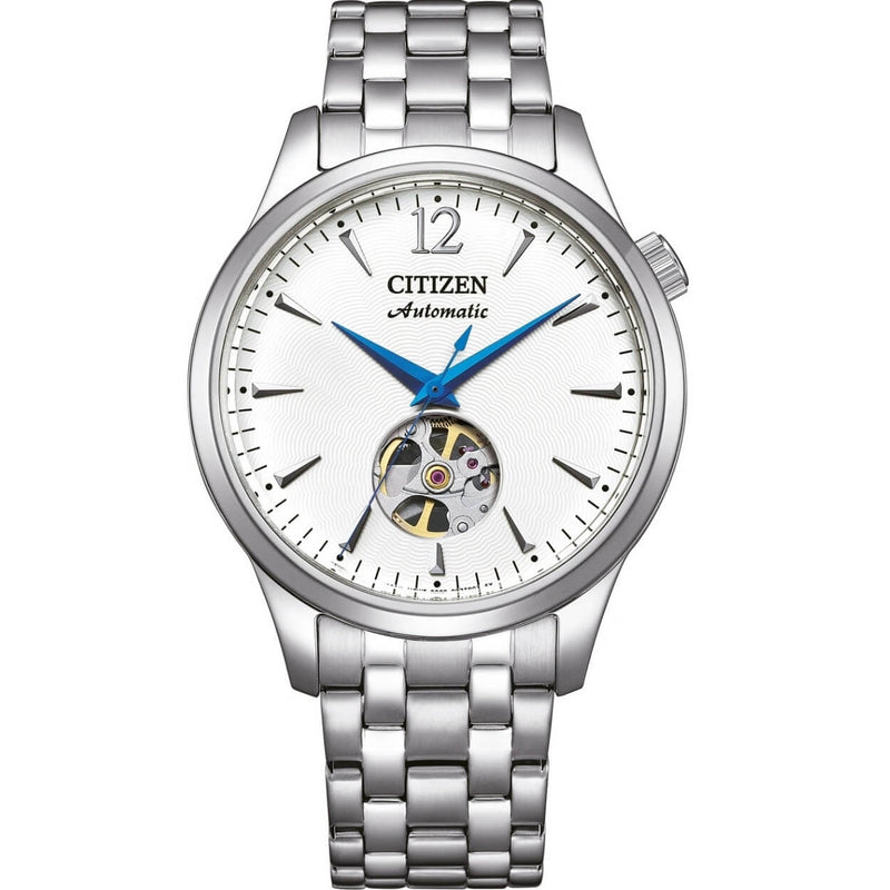 Citizen Classic NH9131-73A analog herrklocka med vit urtavla och armband i rostfritt stål