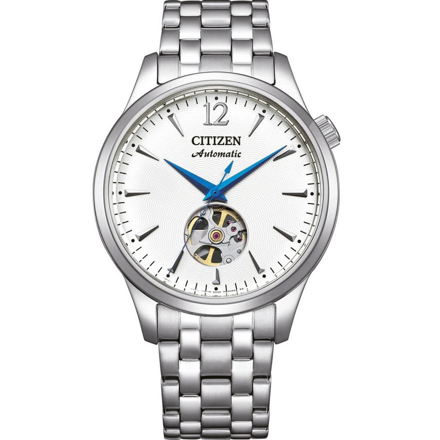 Citizen Classic NH9131-73A analog herrklocka med vit urtavla och armband i rostfritt stål