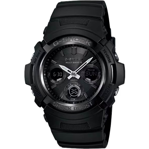 Casio G-Shock AWG-M100B-1AER analog herrklocka med svart urtavla och armband i resin