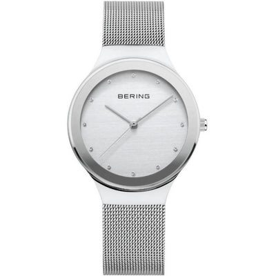 Bering Classic 12934-000 analog damklocka med silver urtavla och armband i rostfritt stål