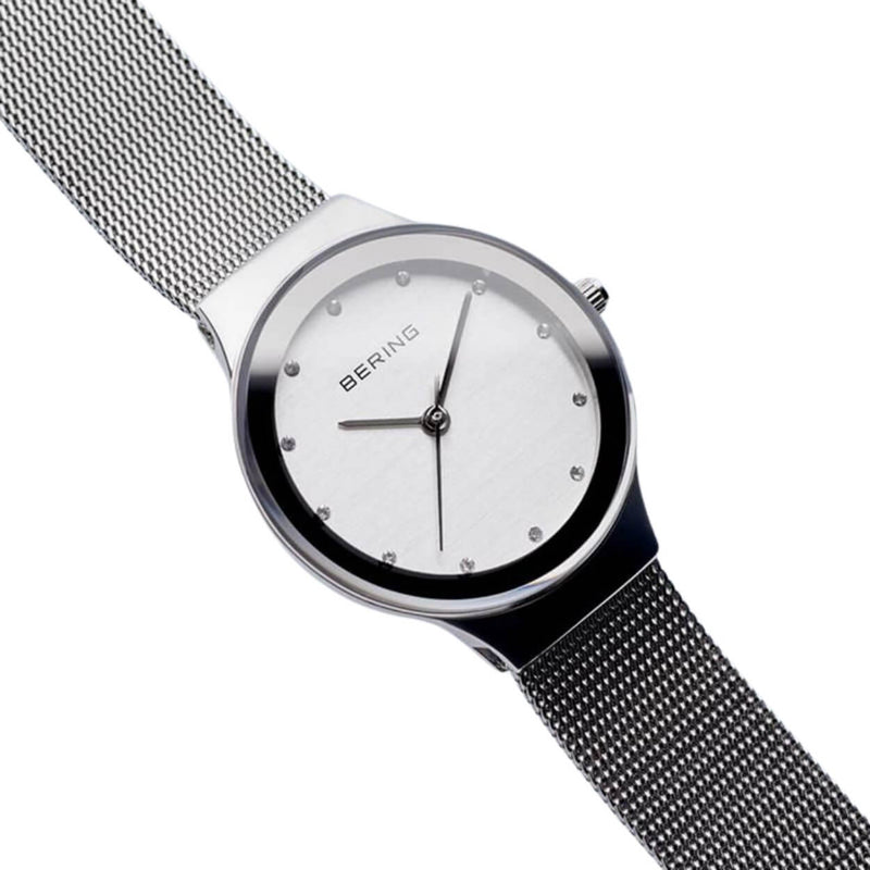 Bering Classic 12934-000 analog damklocka med silver urtavla och armband i rostfritt stål