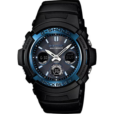 Casio G-Shock AWG-M100A-1AER analog herrklocka med svart urtavla och armband i resin