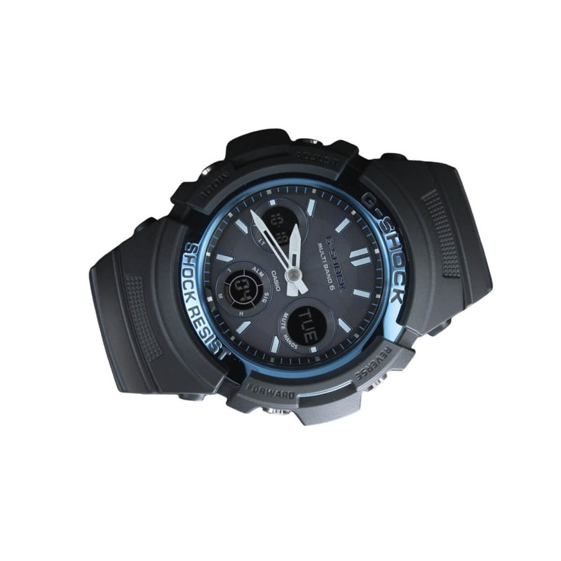Casio G-Shock AWG-M100A-1AER analog herrklocka med svart urtavla och armband i resin