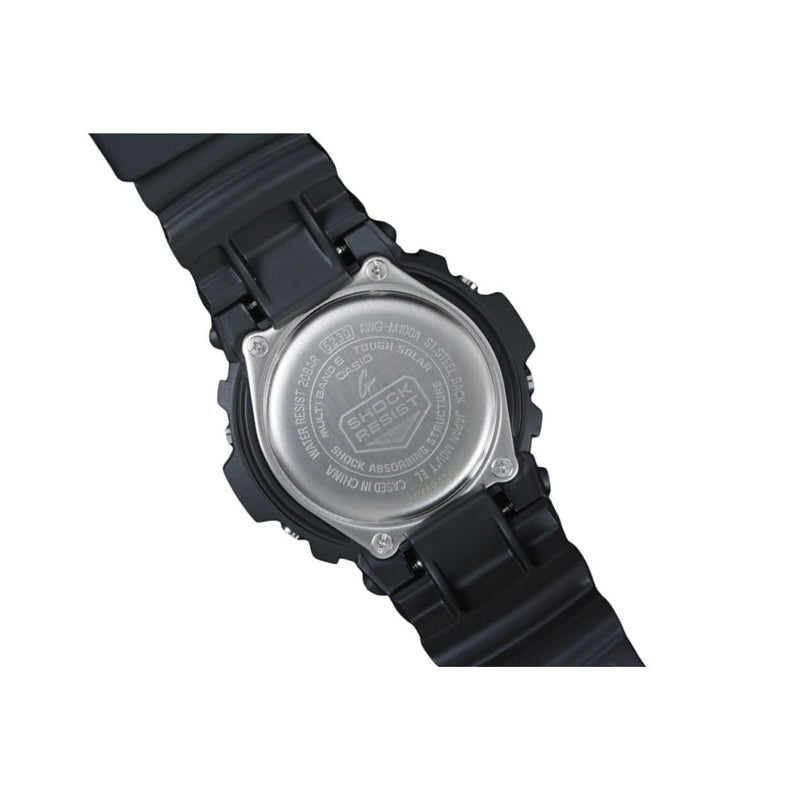 Casio G-Shock AWG-M100A-1AER analog herrklocka med svart urtavla och armband i resin