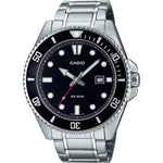 Casio Timeless MDV-107D-1A1VEF analog herrklocka med svart urtavla och armband i rostfritt stål