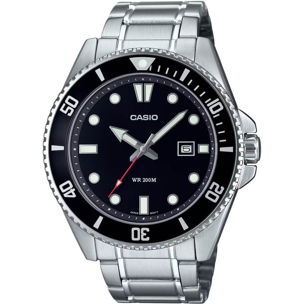 Casio Timeless MDV-107D-1A1VEF analog herrklocka med svart urtavla och armband i rostfritt stål