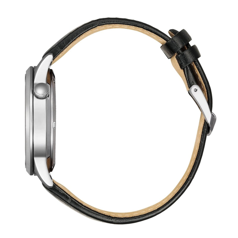 Citizen Classic NH9131-14E analog herrklocka med svart urtavla och armband i läder