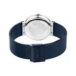 Bering Ceramic 11435-387 analog damklocka med blå urtavla och armband i mesh