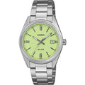 Casio Timeless UTP-1302PD-3A2VEF analog unisexklocka med grön urtavla och armband i rostfritt stål