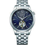 Citizen Classic NH9131-73L analog herrklocka med blå urtavla och armband i rostfritt stål