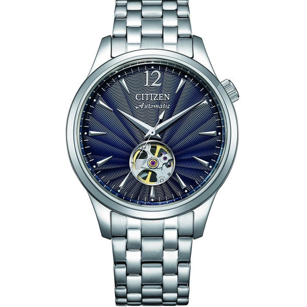 Citizen Classic NH9131-73L analog herrklocka med blå urtavla och armband i rostfritt stål