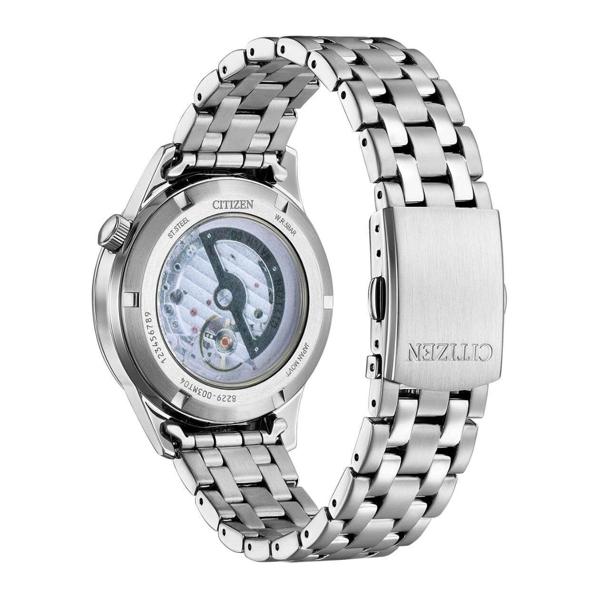 Citizen Classic NH9131-73L analog herrklocka med blå urtavla och armband i rostfritt stål
