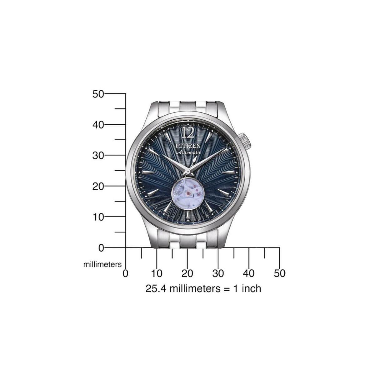 Citizen Classic NH9131-73L analog herrklocka med blå urtavla och armband i rostfritt stål