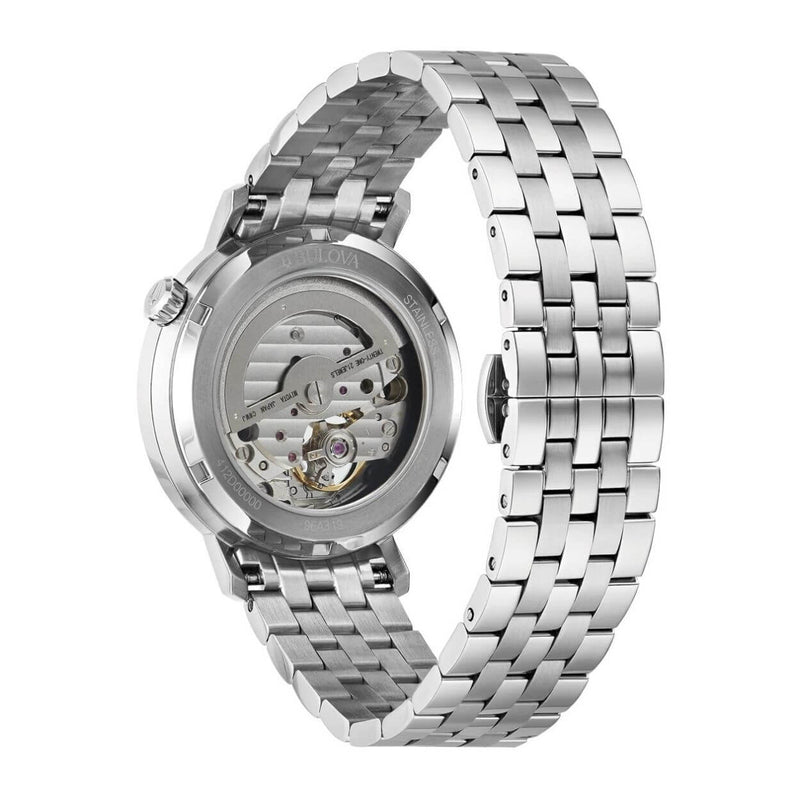 Bulova Aerojet 96A319 analog herrklocka med grön urtavla och armband i rostfritt stål