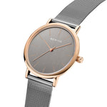 Bering Classic 13436-369 analog damklocka med grå urtavla och armband i mesh
