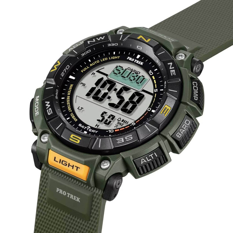 Casio Pro Trek PRG-340-3ER digital herrklocka med svart urtavla och armband i resin