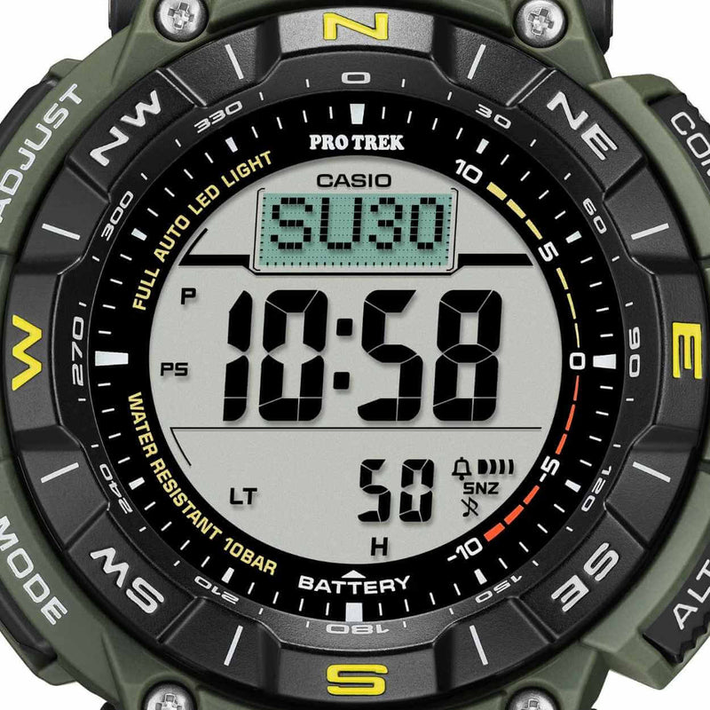Casio Pro Trek PRG-340-3ER digital herrklocka med svart urtavla och armband i resin