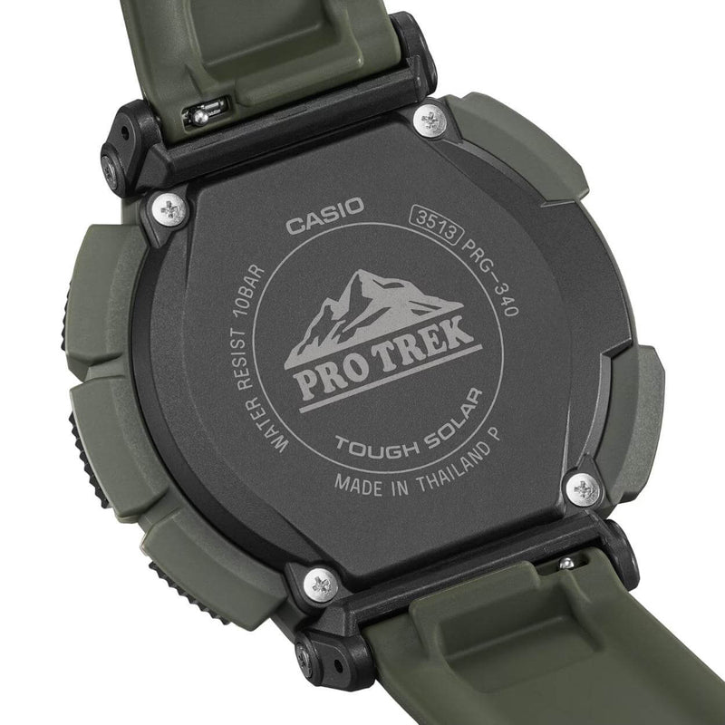 Casio Pro Trek PRG-340-3ER digital herrklocka med svart urtavla och armband i resin