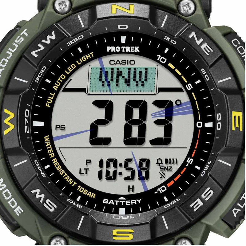 Casio Pro Trek PRG-340-3ER digital herrklocka med svart urtavla och armband i resin
