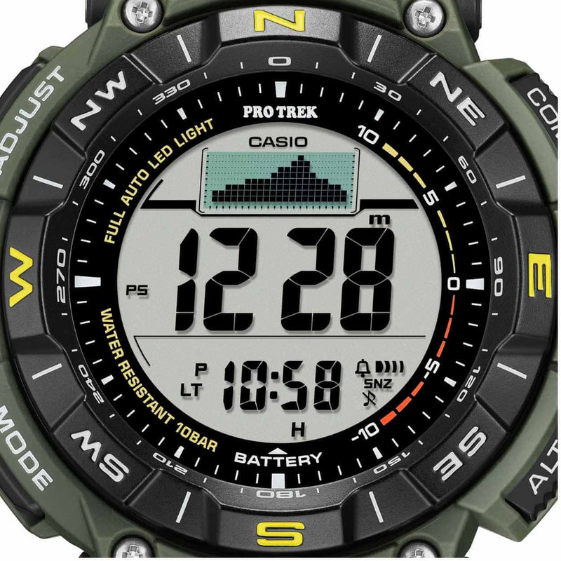 Casio Pro Trek PRG-340-3ER digital herrklocka med svart urtavla och armband i resin
