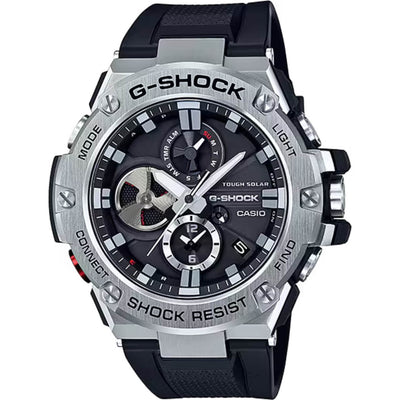Casio G-Shock GST-B100-1AER analog herrklocka med svart urtavla och armband i resin