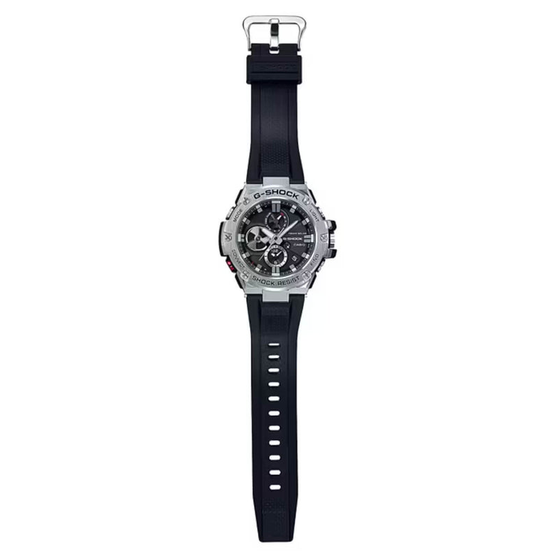 Casio G-Shock GST-B100-1AER analog herrklocka med svart urtavla och armband i resin