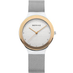 Bering Classic 12934-010 analog damklocka med silver urtavla och armband i mesh